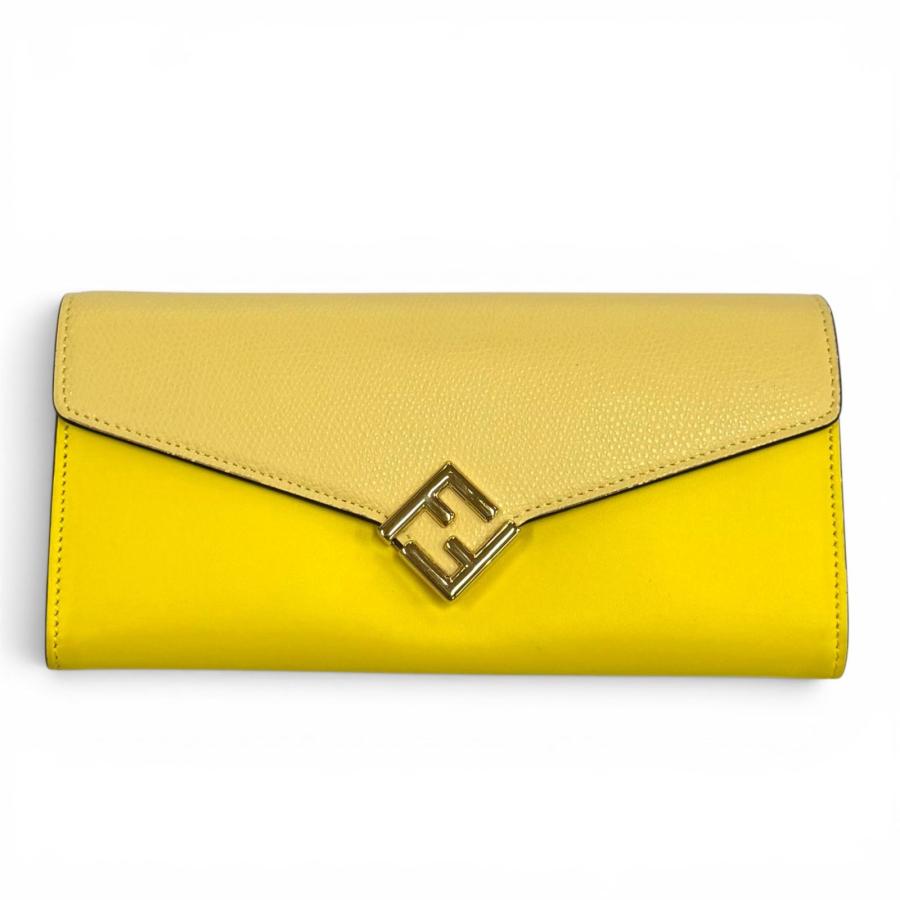 FENDI フエンディ　長財布　ケース ウォレット　ゴールド　8M0251 FENDI（フェンディ） 美品☆FENDI 8M0251 FFダイアモンド