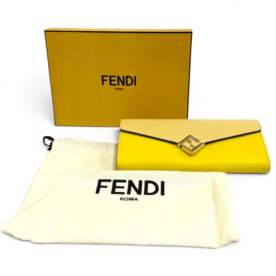 FENDI フエンディ　長財布　ケース ウォレット　ゴールド　8M0251 FENDI（フェンディ） 美品☆FENDI 8M0251 FFダイアモンド