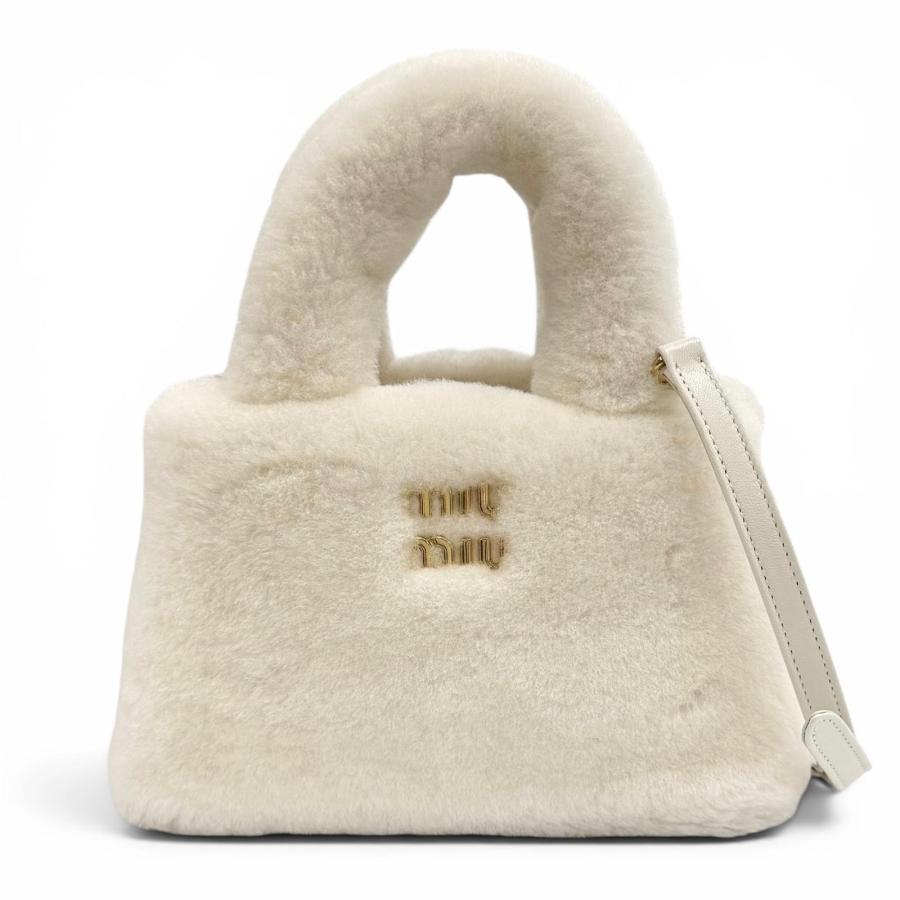 miu miu（ミュウミュウ） 美品☆MIUMIU 5BA256 シープファー ロゴ 