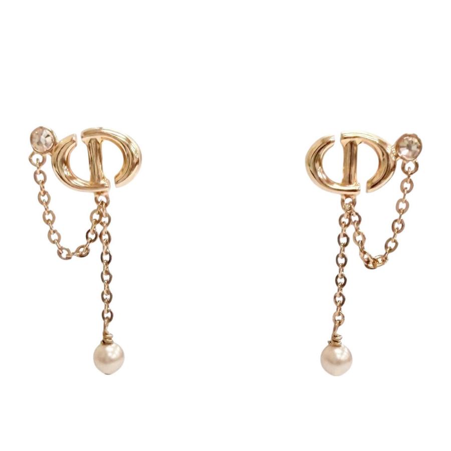 極美品△Christian Dior クリスチャンディオール CDNavy ライン