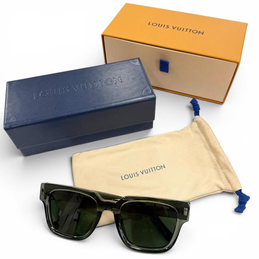 美品▼LOUIS VUITTON ルイヴィトン 2024年製 Z2631E LV エスケイプ スクエア アイウェア サングラス クリアカーキ 53□22 145 デモレンズ LOUIS VUITTON（ルイ・ヴィトン） 美品▽LOUIS VUITTON 2024年製