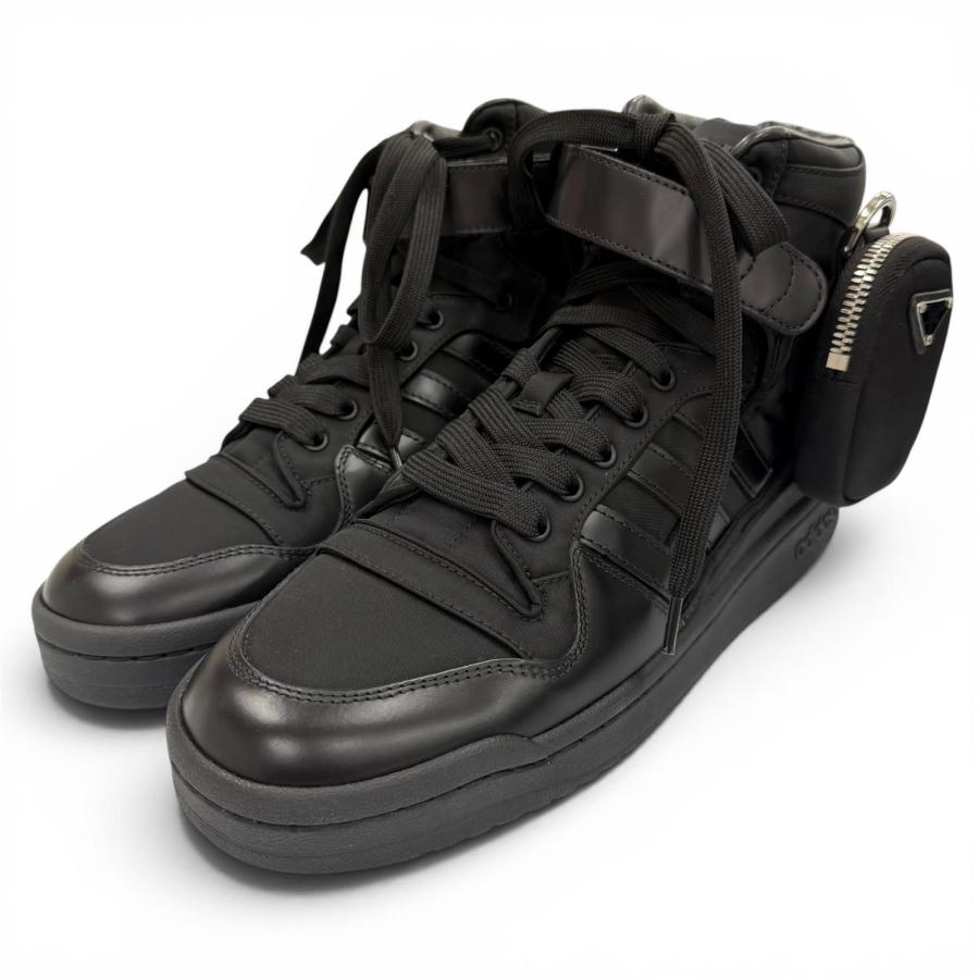 未使用品▼PRADA  プラダ アディダス GY7040 フォーラム ハイ Re-Nylon トライアングルロゴ ポーチ付き ハイカットスニーカー 26 未使用品▽PRADA adidas プラダ アディダス GY7040 フォーラム ハイ Re