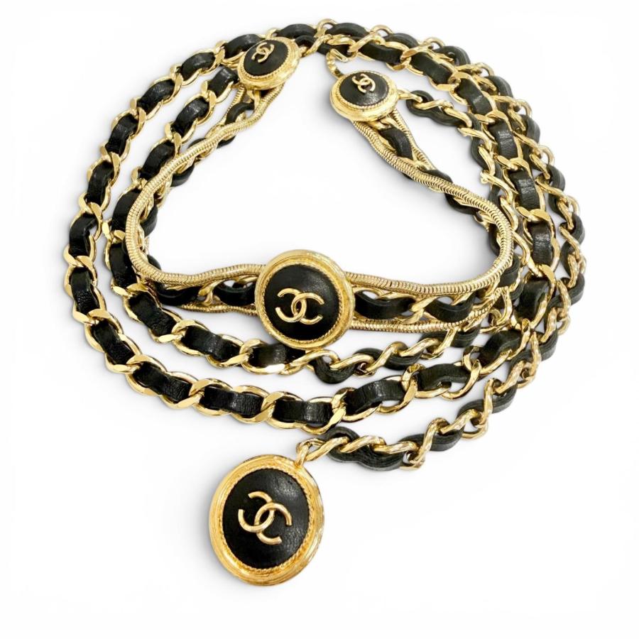 ビンテージCHANEL シャネル ココマーク クローバー ゴールドチェーンベルト CHANEL（シャネル） 美品△CHANEL ヴィンテージ ココマーク クローバー