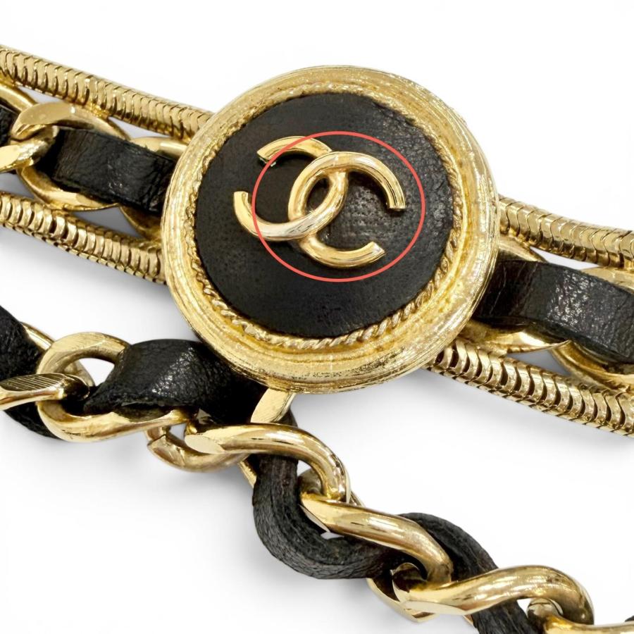 ビンテージCHANEL シャネル ココマーク クローバー ゴールドチェーンベルト CHANEL（シャネル） 美品△CHANEL ヴィンテージ ココマーク クローバー