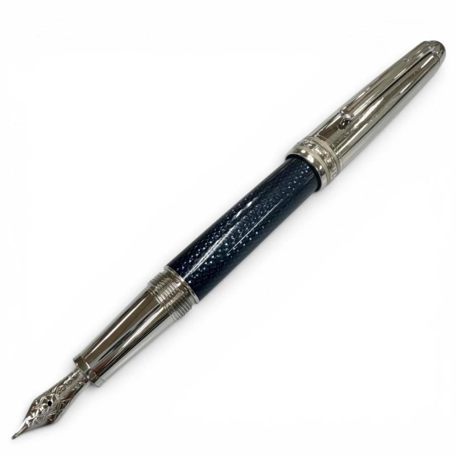 良品▼MONTBLANC モンブラン ソリテール 145 ドゥエ ブルーアワー クラシック ペン先18K Mニブ ホワイトスター 万年筆 シルバー ブルー MONTBLANC（モンブラン） 良品▽MONTBLANC ソリテール 145 ドゥエ