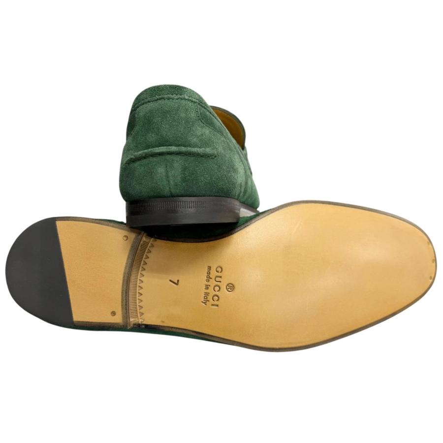 未使用 GUCCI グッチ ホースビット スエード ローファー 革靴 グリーン GUCCI（グッチ） 未使用品□GUCCI 406994 スウェードレザー ホース