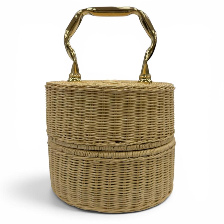 MANIMARIS　ラタン かごバッグ 　シンプルトート 極美品☆Manimaris マニマリス PANCAKEBASKET ラタン かごバッグ