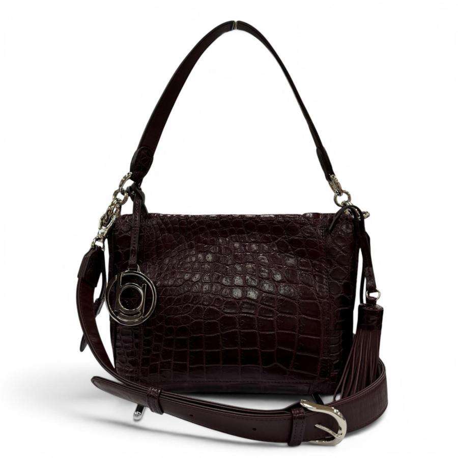 美品 BEAUGRAND ボーグラン クロコダイル バッグ 2WAY JRA認定 極美品☆BEAUGRAND ボーグラン クロコダイル JRAタグ付 2WAY