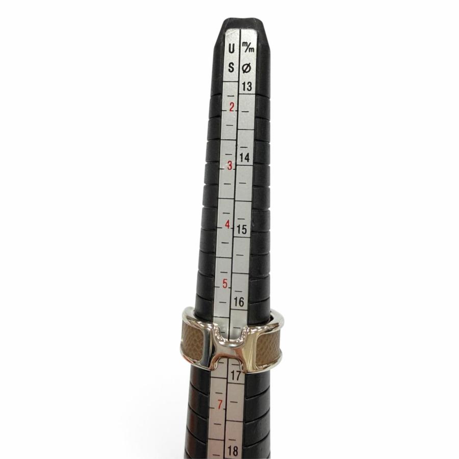 HERMES オランプPM リングエトゥープローズブラウン　シルバー　12号 HERMES（エルメス） 未使用品☆HERMES オランプ PM リング ヴォー