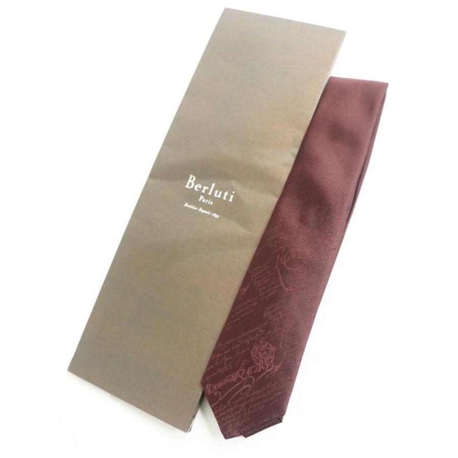 未使用品□正規品 伊製 Berluti ベルルッティ シルク100% カリグラフィ