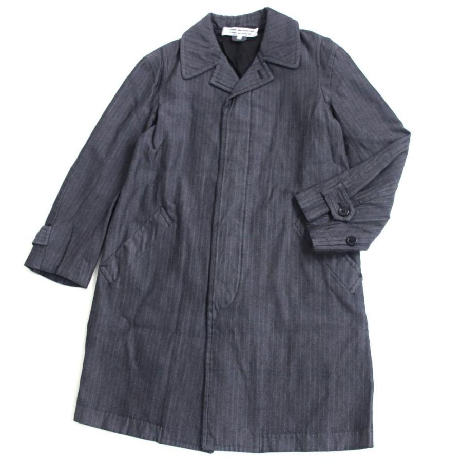 激安単価で 美品 16 Comme Des Garcons Comme Des Garcons コムデギャルソン コムデギャルソン ステンカラー コート グレー ストライプ柄 S 正規品 メンズ 大流行中 Nooitmeergrasmaaien Be