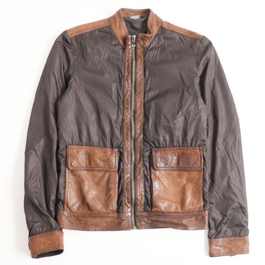 メーカー公式ショップ ドンドン見直し 伊製 正規 ドルチェ ガッバーナ ナイロン ラムスキン カバーオール ノーカラージャケット ダークブラウン 44 メンズ 革ジャン レザージャケット Www Esserrepharma Com