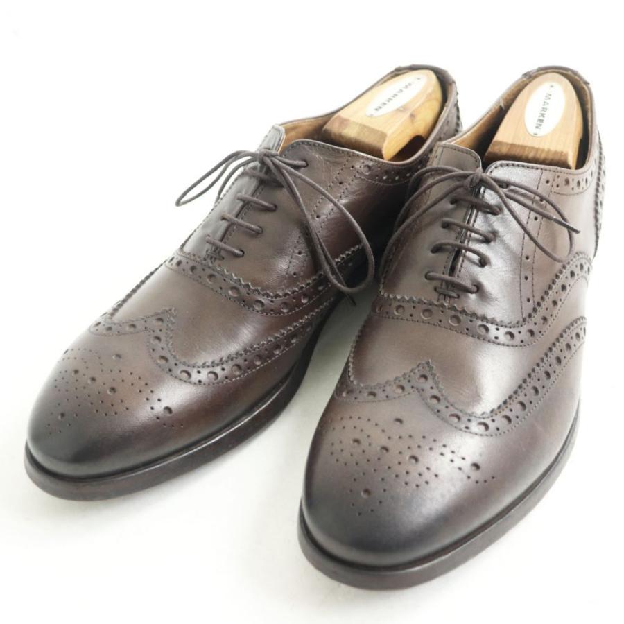 海外 正規品 ポールスミス ドンドン見直し 極美 伊製 ウィングチップ メンズ 8 42 ダークブラウン ドレスシューズ レザー フルブローグ メダリオン シューズ