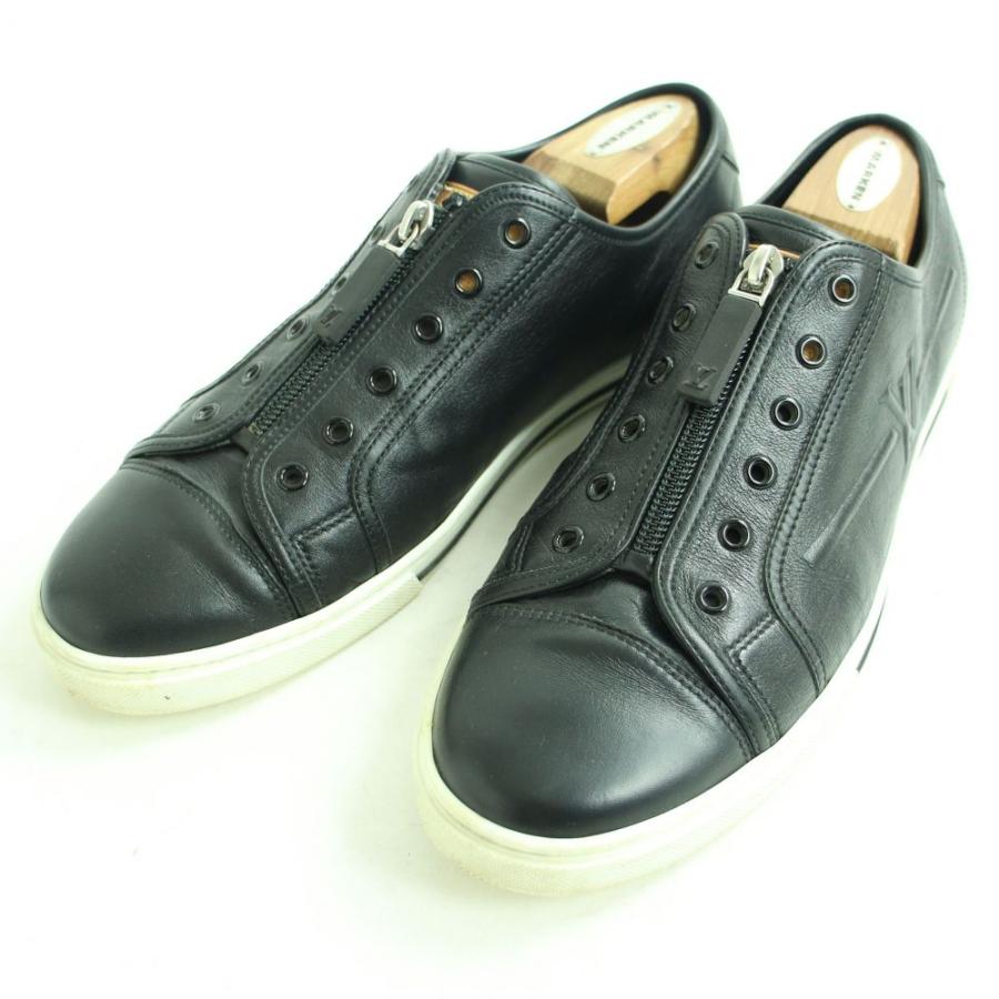 華麗 ローカットスニーカー シューズ レザー Lvロゴエンボス センタージップ フロント ルイヴィトン ドンドン見直し 美品 伊製 黒 メンズ 7 シューズ Buyhorizonnewhomes Com