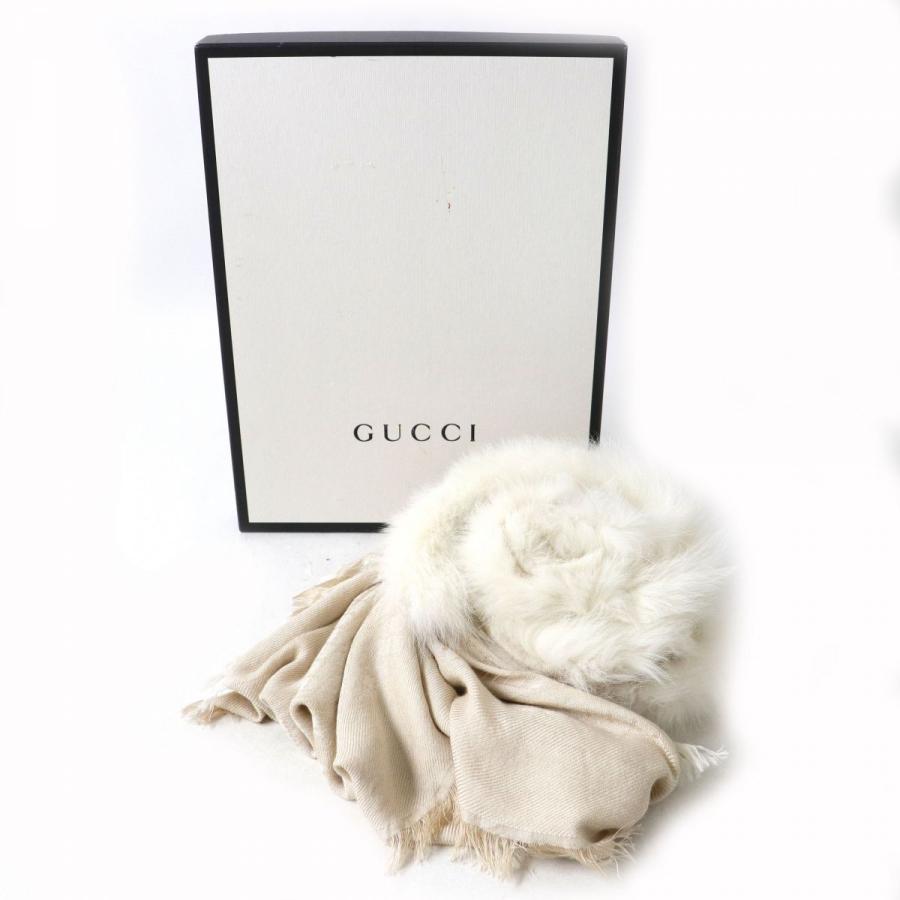 美品△正規品 GUCCI グッチ 355468 フォックスファー付き ディアマンテ