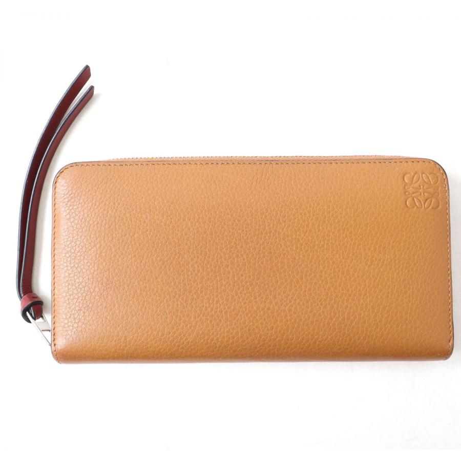 極美品꧁ロエベ꧂長財布 アナグラム型押し ラウンドジップ ウォレット