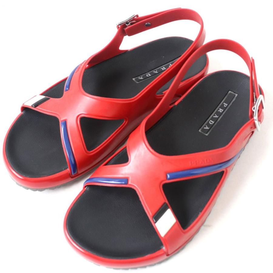美品 Prada プラダ 4x3092 ラバーサンダル ヒールストラップ レッド ブルー ホワイト ブラック サイズ7 メンズ 保管箱 保存袋 E02 St 1969 Greenヤフーショッピング店 通販 Yahoo ショッピング