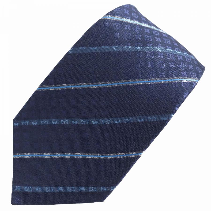 美品】ヴィトンネクタイシルク100 ネイビー