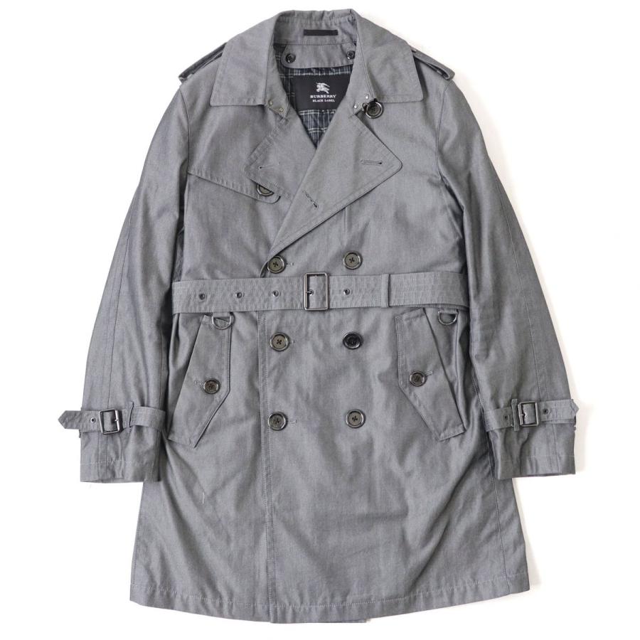極美品 正規品 バーバリー ブラックレーベル 裏地チェック柄 中綿入りライナー ベルト付き トレンチコート グレー M メンズ シンプル E04 St526 Greenヤフーショッピング店 通販 Yahoo ショッピング