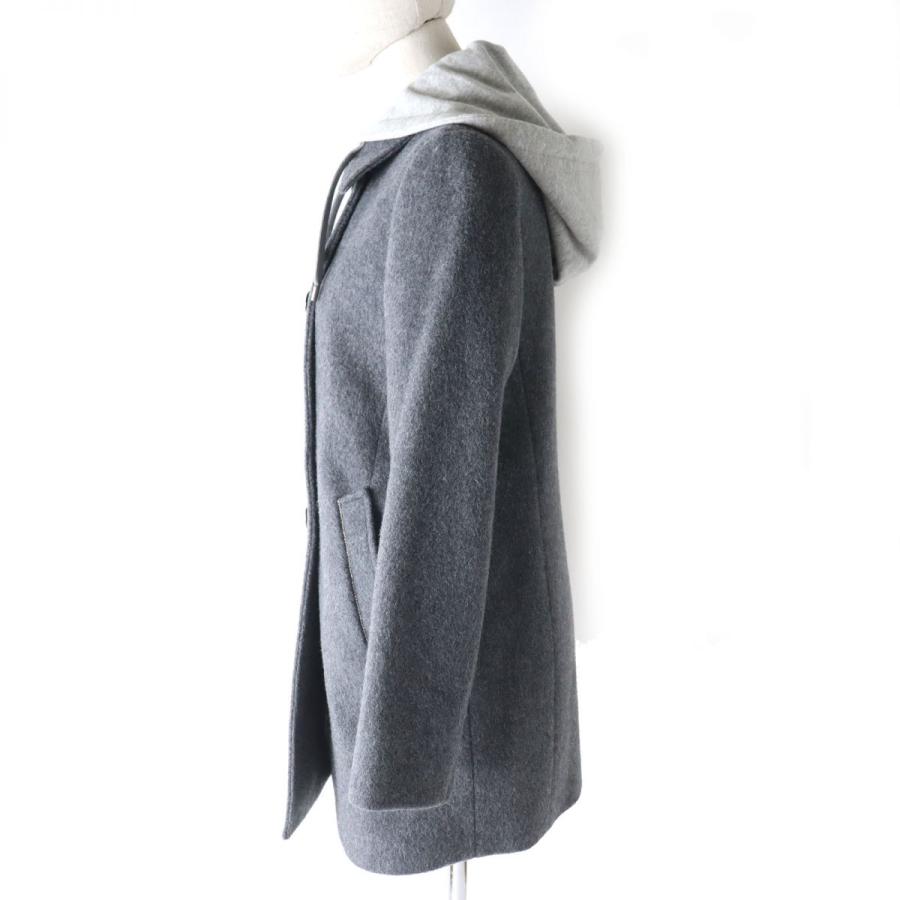 超美品ブランベール blancvert カシミヤコートグレーロングコート