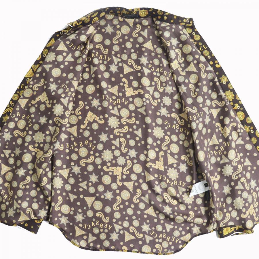 【極美品】LEONARD メロディックフェザー シルクシャツ 金釦 総柄 ドンドン見直し】極美品△正規品 VERSACE ヴェルサーチ A84344
