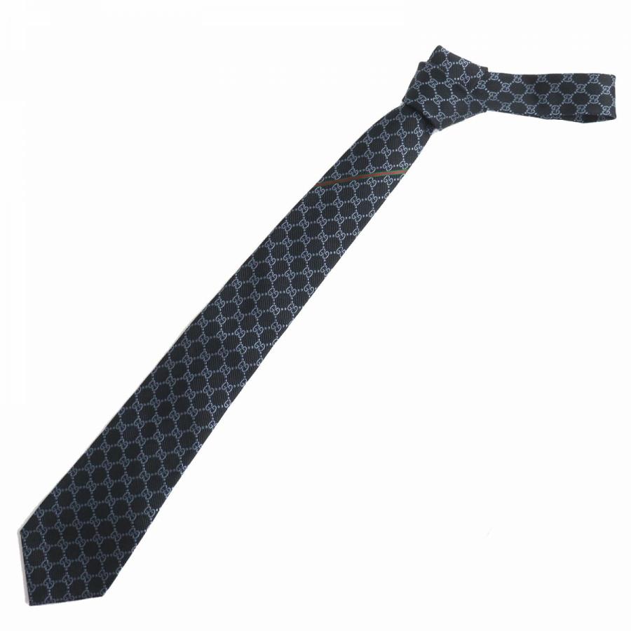 極美品△正規品 GUCCI グッチ 562827 シルク100％ GG柄 ネクタイ