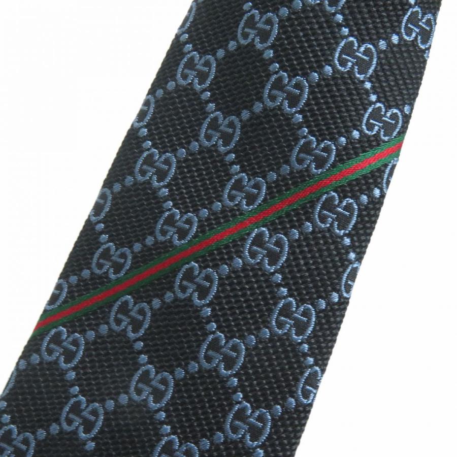 極美品△正規品 GUCCI グッチ 562827 シルク100％ GG柄 ネクタイ  