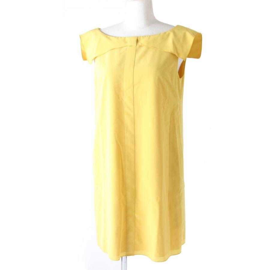 最新作 フォクシーニューヨーク ドンドン見直し 美品 正規品 レディース 日本製 40 黄 ワンピース ノースリーブ コクリコ 13年 ワンピース Www Quantumbytestore Com