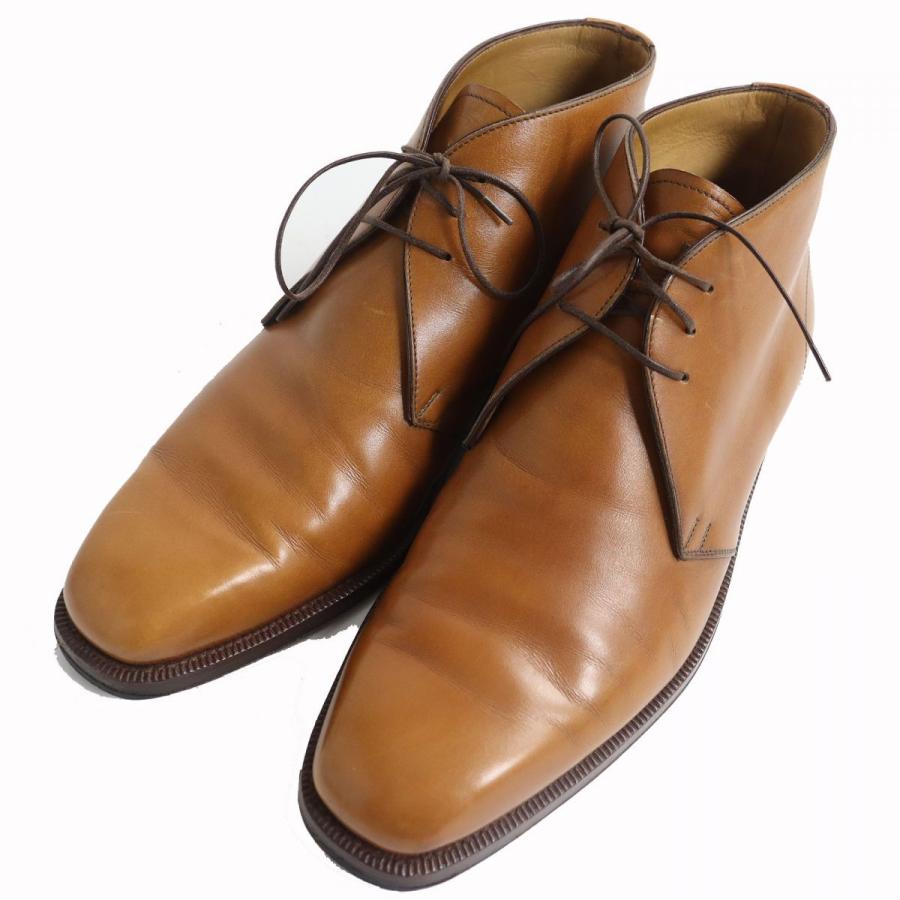 【ドンドン見直し】良品△Enzo Bonafe エンツォ ボナフェ Chukka boots 3アイレット レザー チャッカブーツ メンズ 7 キャメル（茶系） ドンドン見直し】良品△Enzo Bonafe エンツォ ボナフェ Chukka boots 3