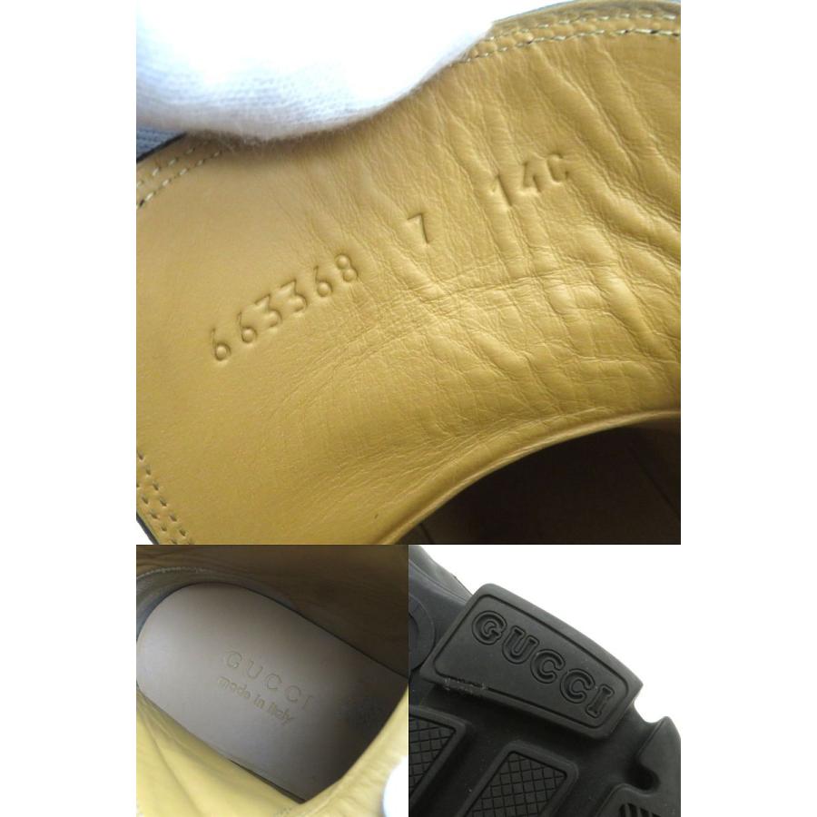 美品△GUCCI グッチ 663368 インターロッキングG レースアップ レザー