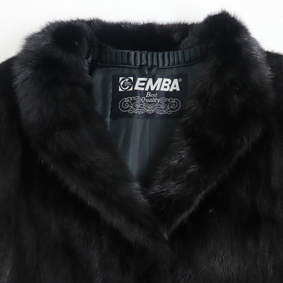 極美品★EMBA　エンバ　 MINK　ミンク　 本毛皮コート　 ダークブラウン（ブラックに近い） 13号　毛質艶やか・柔らか◎｜brand-td-store｜02