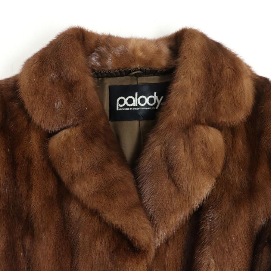 極美品☆Palody パロディ MINK ミンク 本毛皮コート ブラウン 13 極美品☆Palody パロディ MINK ミンク 本毛皮コート ブラウン 13