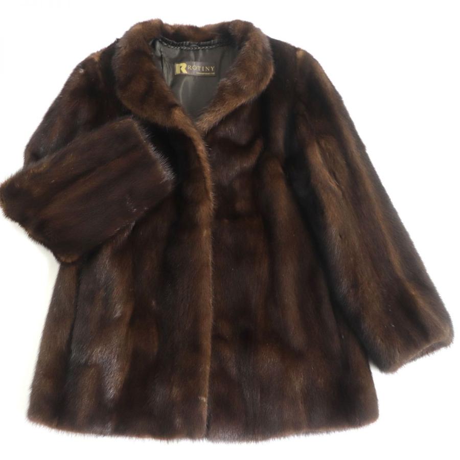 極美品☆ROTINY ロティニー MINK ミンク 本毛皮コート ブラウン 9号 毛 