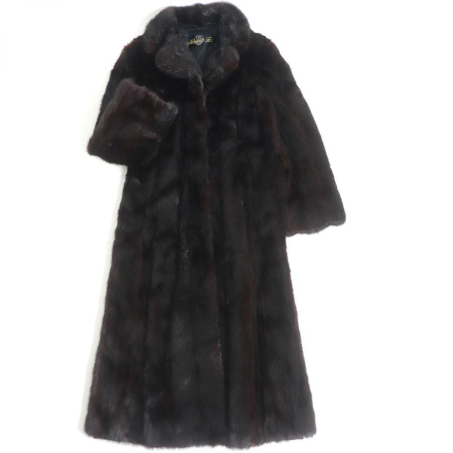 美品▽SAGA MINK サガ シェアードミンク 裏地花柄刺繍入り 本毛皮  