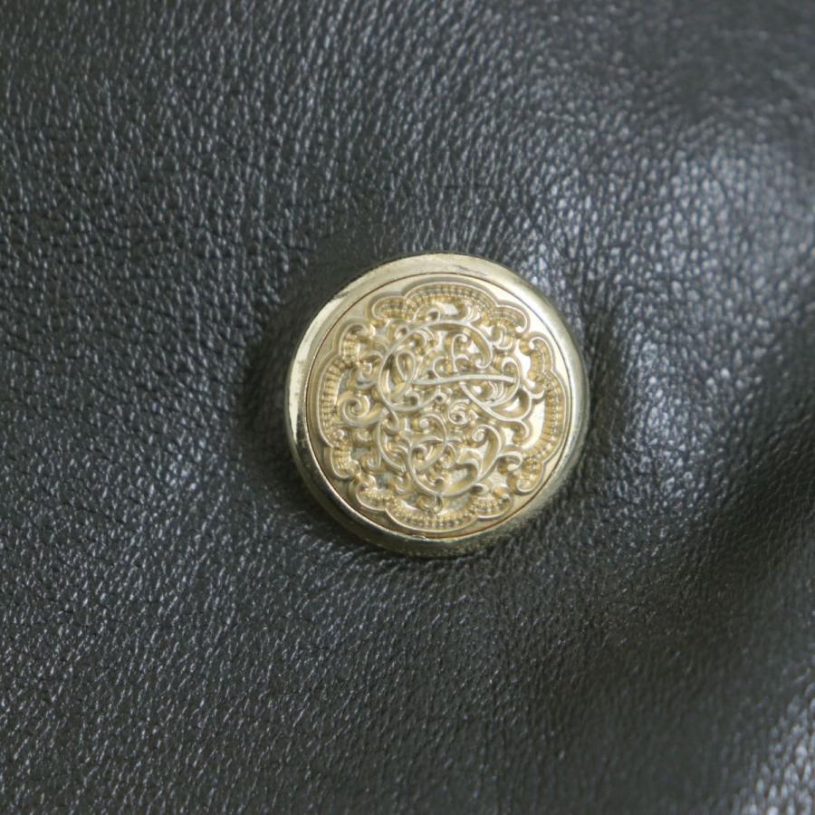 美品▽メンズ用 MINK ミンク×レザー ダブルタイプ 金ボタン 
