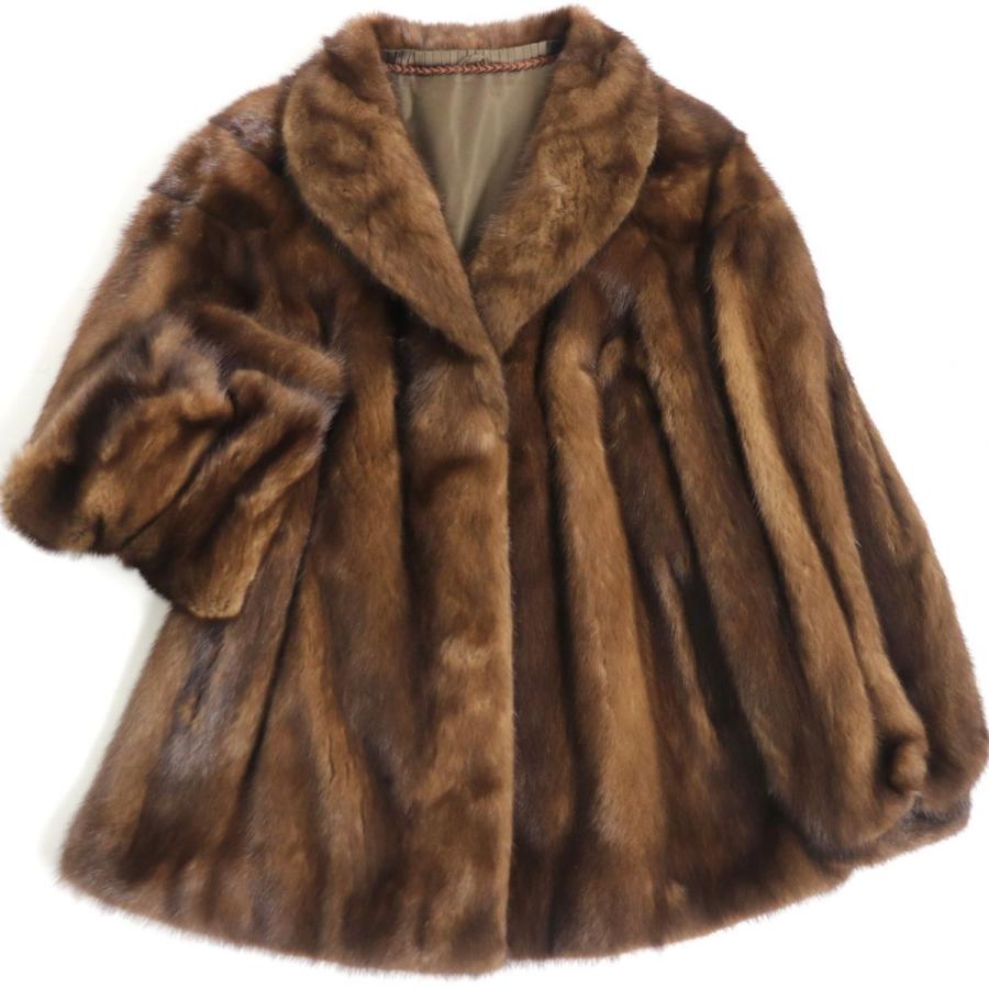 極美品▽SAGA MINK サガミンク 本毛皮コート ブラウン 11号 毛質艶やか 