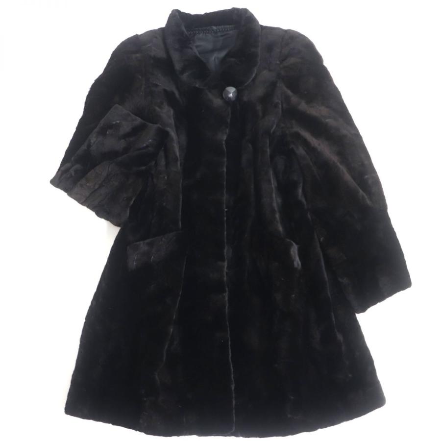 総柄デザイン！シェアードミンクロングコート