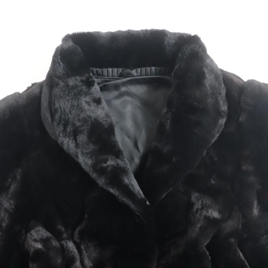 未使用品▲MINK シェアードミンク  本毛皮ショートコート  ジャケット  ブラック 11号  毛質艶やか・柔らか◎｜brand-td-store｜02