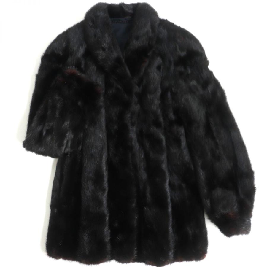 良品▽GIFUMOUHI ギフモウヒ MINK ミンク 逆毛 裏地花柄刺繍入り 本  