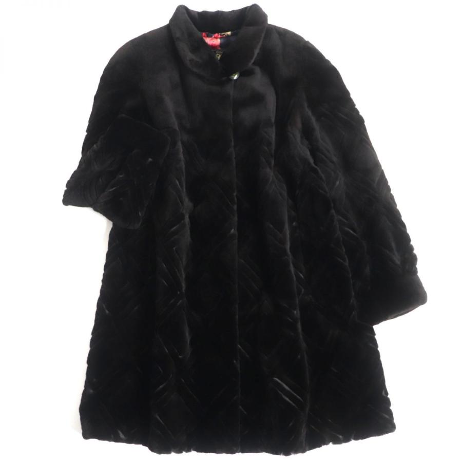 極美品▽GRACE グレイス MINK シェアードミンク 裏地総柄 本毛皮コート 