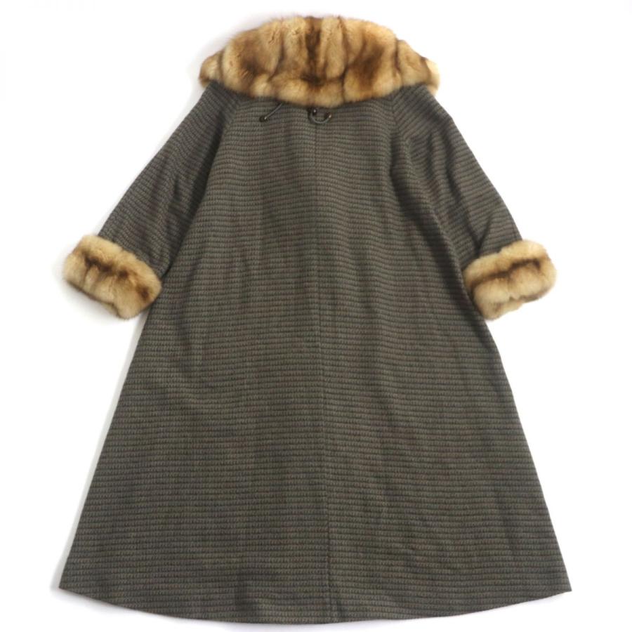 【総丈116cm】ロシアンセーブル使用 ロングコート リバーシブル サイズL ドンドン見直し】極美品▽SABLE ロシアンセーブル×カシミヤ100
