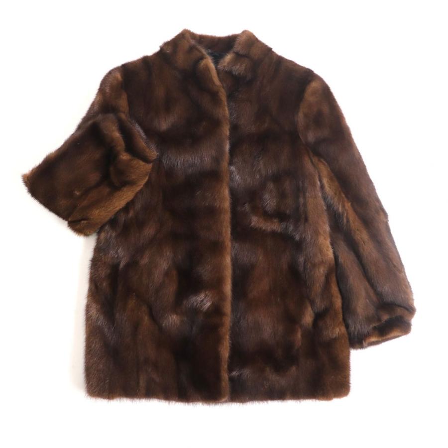ミンク　毛皮コート　ブラウン 極美品☆PARTINA パルティーナ MINK ミンク 本毛皮コート ブラウン 11