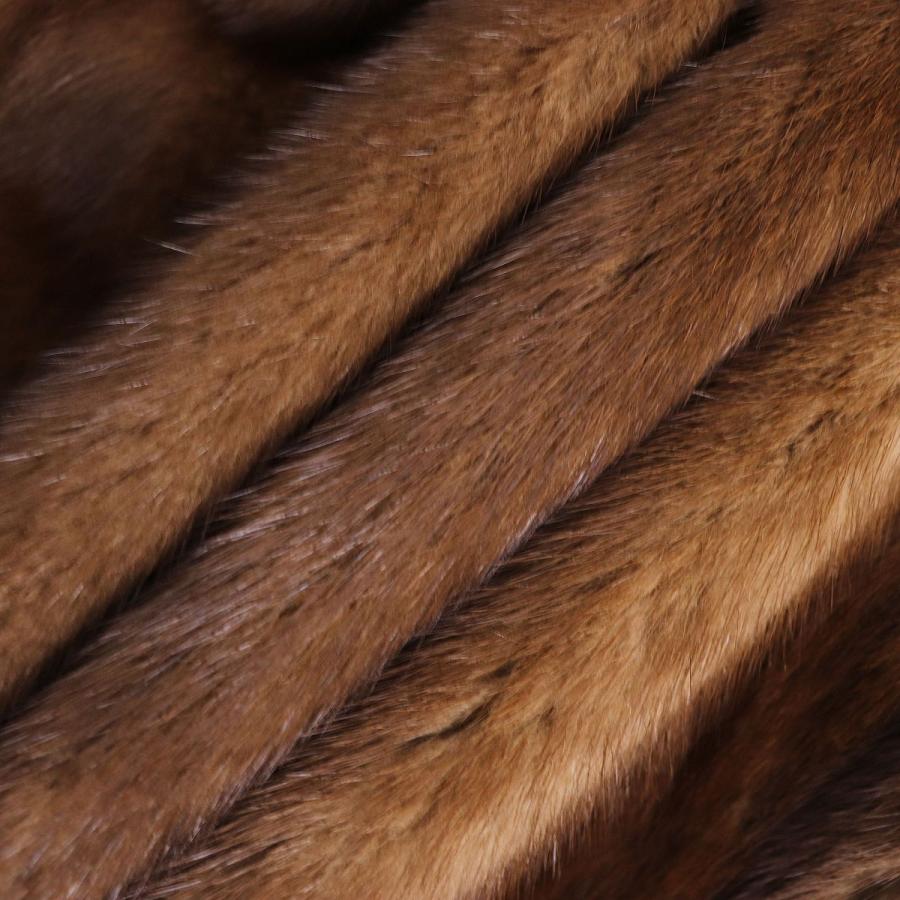 値下げ……美品……本毛皮ミンクのコート。毛並み良 毛並み美品☆MINK ミンク 本毛皮コート ブラウン 11号 毛質艶やか