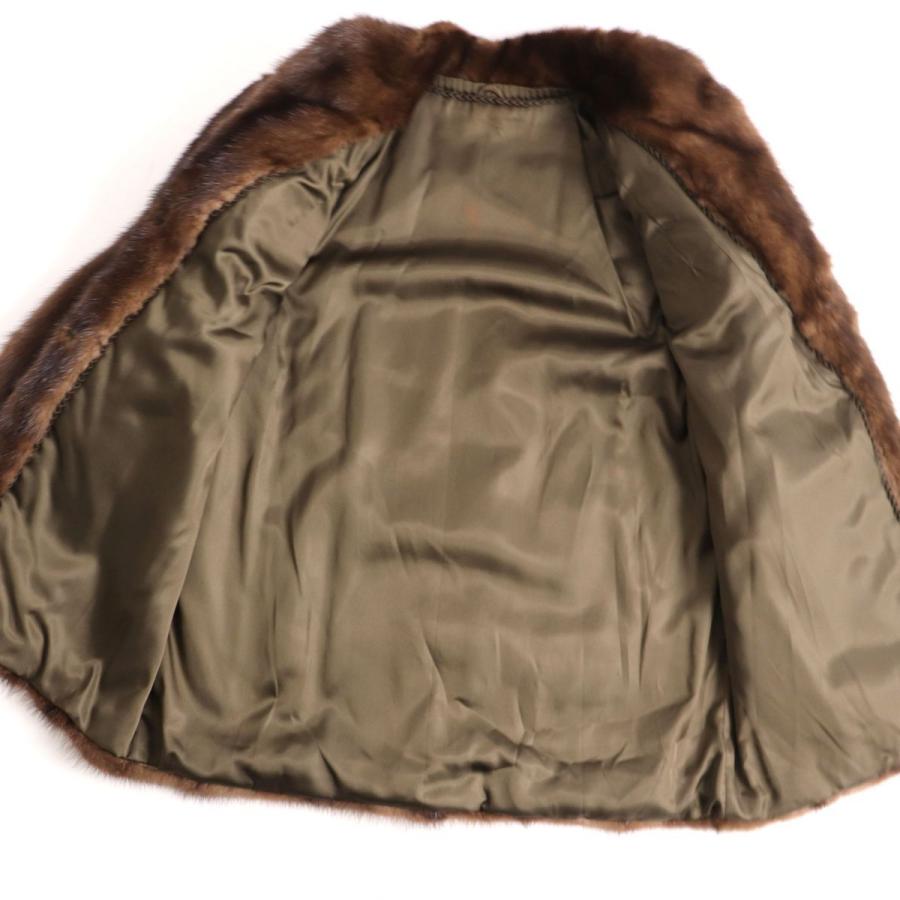 値下げ……美品……本毛皮ミンクのコート。毛並み良 毛並み美品☆MINK ミンク 本毛皮コート ブラウン 11号 毛質艶やか