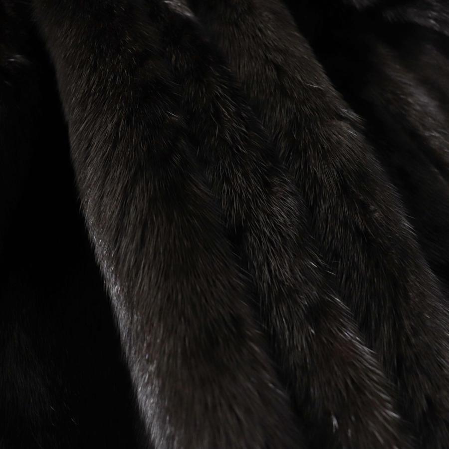 MINK 　ミンク　毛皮　ミディアム　コート　ダークブラウン 美品☆MINK ミンク 本毛皮コート ダークブラウン 11号 毛質艶や