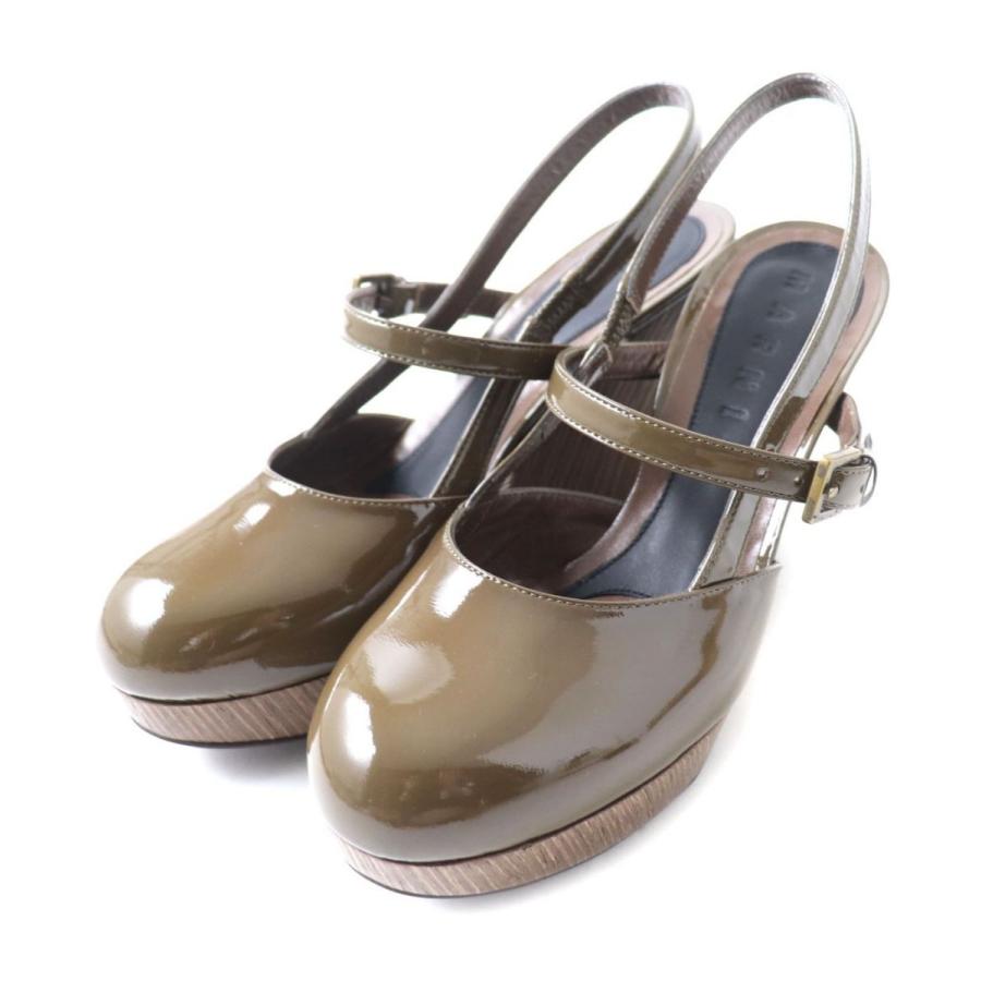MARNI 未使用品☆MARNI マルニ ラウンドトゥ スリングバック パテント  