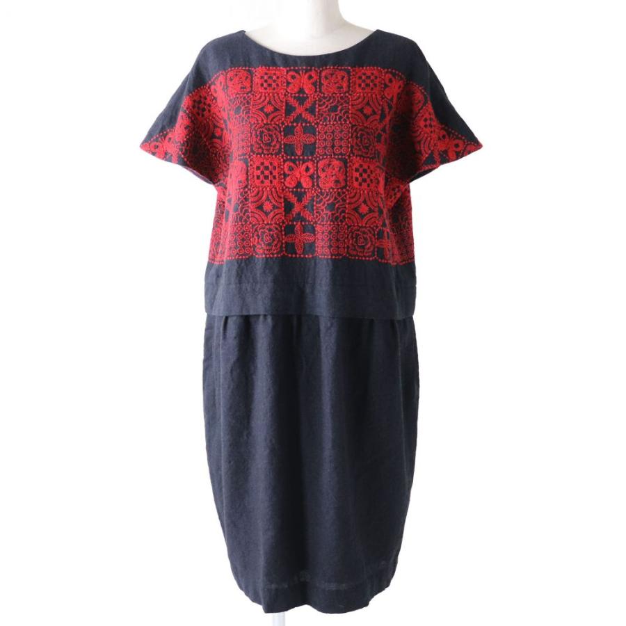 美品 菊池亜希子さん着用 Mina Perhonen ミナペルホネン 正規品 Qa3876 Forest Tile 刺繍 フレンチスリーブ ワンピース ネイビー 紺 38 H03 St 450 Greenヤフーショッピング店 通販 Yahoo ショッピング