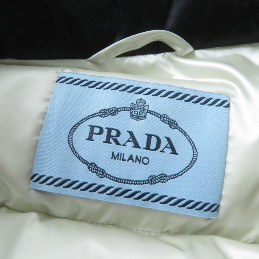 極美品★2019年 正規品 PRADA プラダ 29G150 ベルト付き ZIP UP スタンドカラー ダウンコート レディース ブラック 黒 38 エレガント◎｜brand-td-store｜08