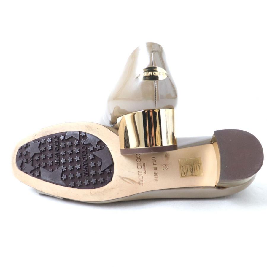 極美品◇JIMMY CHOO ジミーチュウ ロゴプレート・スクエアバックル付