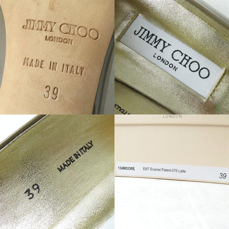極美品◇JIMMY CHOO ジミーチュウ ロゴプレート・スクエアバックル付